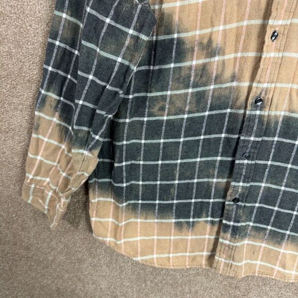 Ever Onward Shirt Tan Large Checked Tie Dye Flannel Support Your Local Mother‎ - Picture 4 of 9